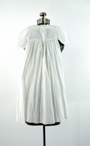 Edwardian Christening dress white semi-sheer cotton embroidered infant baptism dress - Fashionconservatory.com
