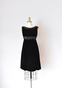Sophie silk velvet dress, 1960s dress, mad men, sequin 60s dress - Fashionconservatory.com