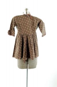 1970s girls calico dress brown pink floral pleated dress Size 6 - Fashionconservatory.com