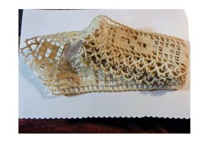 Antique Filet Crochet Lace Edging Ecru Cotton 70'' by 1 3/4'' Trimming Handmade Home Decor or Sewing