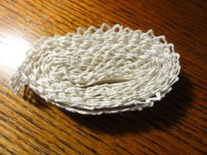 Antique Handmade Filet Crochet Lace Edging White Cotton 3 1/4 yards by 1'' Trim Home Decor Sewing