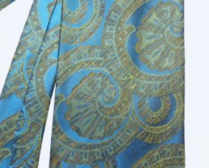 60s 70s Abstract MOD WIDE Tie |Blue Bronze Pegasus Neck Tie | Men Women | 4.25'' wide - Fashionconservatory.com