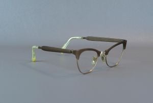 Vintage 1950s Deadstock Eyeglass Frames, Brushed Bronze Aluminium, NWT, 50s Cateye Frames - Fashionconservatory.com