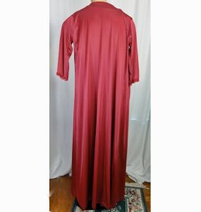 Vintage 70s Negligee Set Nightgown & Robe by Pinehurst Long Peignoir Raspberry Pink Lace Trimmed M/L - Fashionconservatory.com