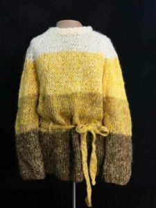 Vintage 1970s Sears Mary Lewis Belted Fuzzy Wool Mohair Sweater Italy | L - Fashionconservatory.com