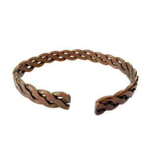 Vintage Copper Metal Twisted MCM Mid Century Modern Cuff Bracelet Mod Bohemian - Fashionconservatory.com
