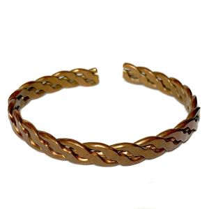 Vintage Copper Metal Twisted MCM Mid Century Modern Cuff Bracelet Mod Bohemian
