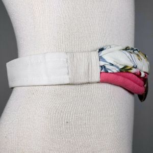 Vintage Totally 80s Pink Floral Chunky Twist Adjustable Fashion Statement Belt - Fashionconservatory.com