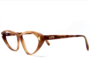 Vintage 1970s Light Brown Cat Eye Eyeglasses Made in France by Jean Clement  - Fashionconservatory.com
