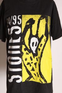 1994-1995 1990s Rolling Stones Yellow & Black North American Tour Concert Band Tee Shirt by Brockum - Fashionconservatory.com