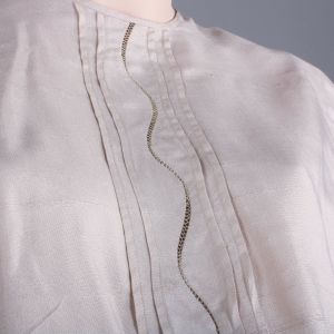 Vintage 1920s Size 38 Beige Off White Nude Top Blouse Silk Sleeveless Shirt | L/XL - Fashionconservatory.com