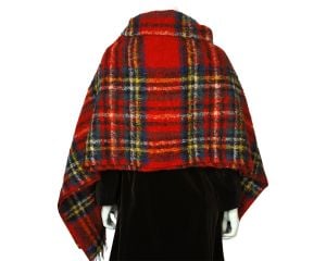 Vintage 50s Royal Stewart Tartan Scottish Mohair Throw Shawl - Fashionconservatory.com