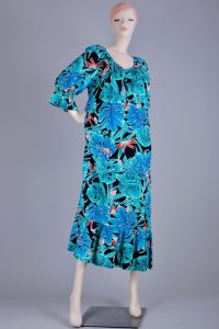 Vintage 1980s Size M Hilo Hattie Hawaiian Bird of Paradise Luau Tiki Resort Dress - Fashionconservatory.com