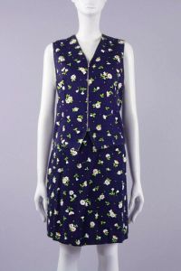 Vintage 1990s Reversible Vest Skirt Shorts SKORTS Dress Set Daisy Print | XS/S - Fashionconservatory.com