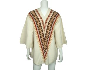 Vintage 70s Sweater Geometric Cuddle Knit Wintuk NWT Ladies L - Fashionconservatory.com