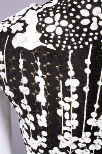 Vintage 1960s Leslie Fay Black White Cocktail Maxi Dress Jacket Set Op Art | XS/S - Fashionconservatory.com