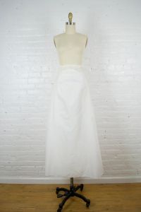 White nylon petticoat crinoline for wedding gown . long wedding slip . vintage shapewear . small - Fashionconservatory.com