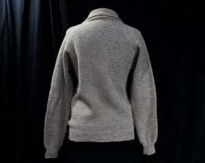 Men's 1940s Style Sweater Small 1960s Oatmeal Beige Gray Wool Mens Pullover WWII Look Fall Separate - Fashionconservatory.com