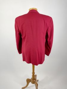 1990 red wool sports coat by zinc ole Miller novelty lining size 42 - Fashionconservatory.com