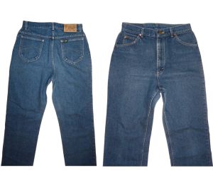 70s Lee High Waist MOM Jeans | 1970s Vintage Denim Straight Leg  | W 30'' x L 34.5''