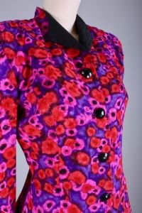 Vintage 1980s Size 6 Jack Mulqueen Neon Silk Blouse Top Skirt Suit Set Dress | M - Fashionconservatory.com