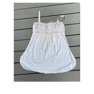1910s cotton step in teddy with crocheted bodice and satin ribbon drawstring Size M - Fashionconservatory.com