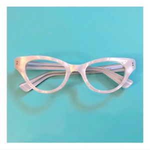 Deadstock Late 1950s Early 1960s French Vintage Pearlized Cateye Eyeglasses