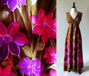 60s Floral Dress, Size S