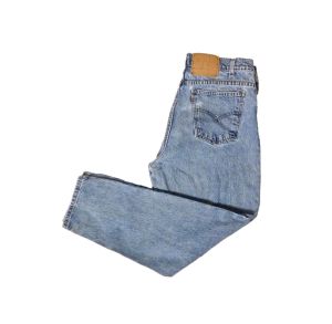 80s Levi's 550 Orange Tab High Waisted TAPERED Jeans | Vintage Denim | W 34 - 35'' x L 29.5'' - Fashionconservatory.com