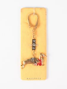 Vintage 1950s-1970s Tourist Keychain | Mallorca Spain Bullfighter | Never used - New Old Stock - Fashionconservatory.com
