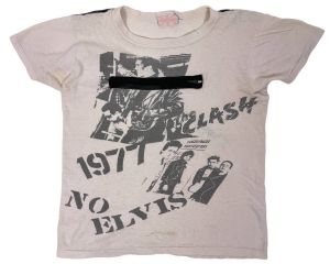 Original Vintage Punk Rock T Shirt The Clash 1977 No Elvis w Zippers Authentic