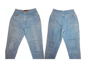 80s 90s HIGH Waist Tapered Jeans | Vintage BONJOUR Curvy Fit Mom Jeans  | W 28'' x L 27'' ankle crop - Fashionconservatory.com