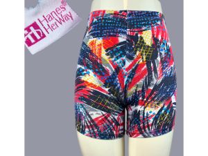 S Vintage 1990s Abstract Cotton High Rise Waist Yoga Pant Stretch Shorts
