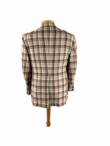 1970s plaid sports coat brown rust wool two button Size 40 - Fashionconservatory.com