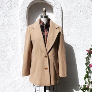 Fall Jacket, 1970s Wool Blazer Size M, with Wide Lapels