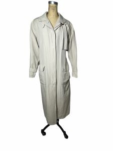 Khaki beige trench coat rain coat street wear coat by Misty Harbor Size M/L - Fashionconservatory.com