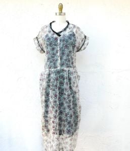 50s Sheer Floral Dress Size 12