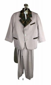 1950s boys suit and cap brown with green plaid Size approx 5
