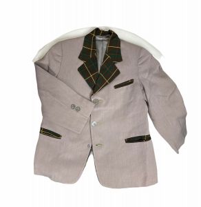 1950s boys suit and cap brown with green plaid Size approx 5 - Fashionconservatory.com