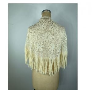 Gorgeous wool shawl with floral embroidery and sequins - Fashionconservatory.com