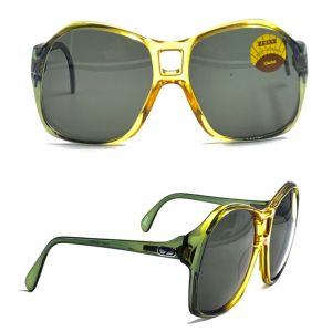 Vintage Oversized Green & Yellow Sunglasses Made In West Germany by Zeiss