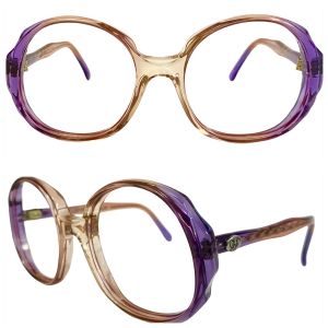 Vintage 1980’s Diane Von Furstenberg ''Flamingo'' Style Purple & Brown Eyeglasses Sunglasses Frames - Fashionconservatory.com