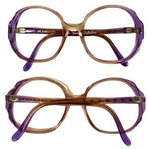 Vintage 1980’s Diane Von Furstenberg ''Flamingo'' Style Purple & Brown Eyeglasses Sunglasses Frames