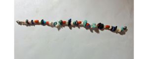 Vintage 90s Gemstone Turquoise Chips Beaded Bracelet Coral, MOP OOAK Small 6 3/8'' - Fashionconservatory.com