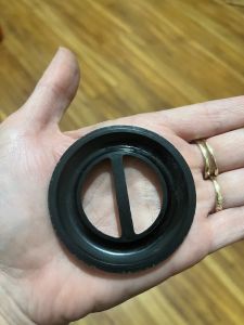 1930's Vintage Large Black Plastic Circular Belt Buckle - Fashionconservatory.com