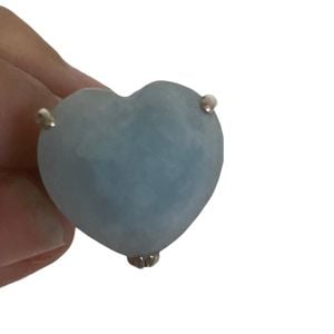 Vintage 1990’s Blue Heart Sterling Silver Ring - Size 10