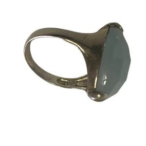 Vintage 1990’s Blue Heart Sterling Silver Ring - Size 10 - Fashionconservatory.com