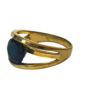 Vintage Blue and Gold Statement Ring - Size 11.5 - Fashionconservatory.com
