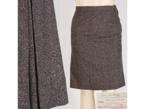 Vintage 1930s Leon Tailoring Bespoke Woven Wool Tweed Simple Skirt | L 14