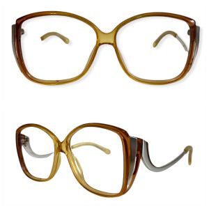 Vintage Optyl E31 Brown Silver Oval Austria Eyeglasses Sunglasses Frames